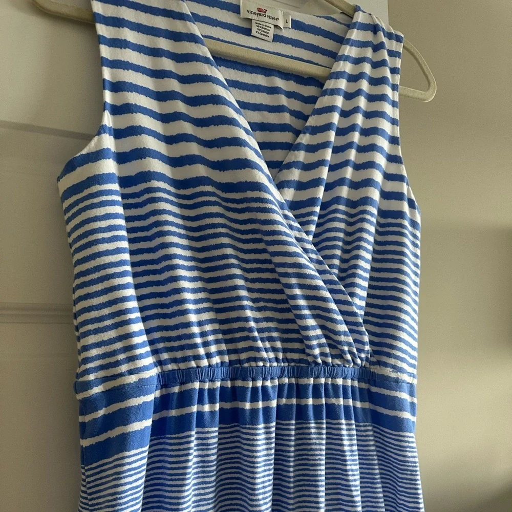 Vineyard Vines Blue and White Striped Midi Dress - Picture 2 of 5